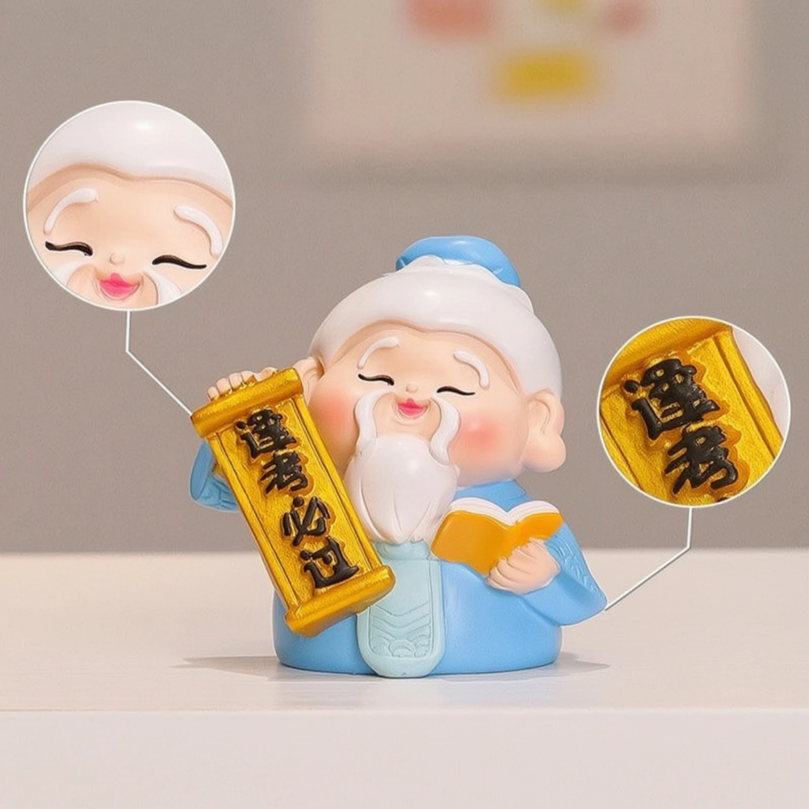 Ancient Philosopher Figurine Motivational Ancient Philosopher Statue Tabletop Decoration Auspicious Desk Decor Compact
