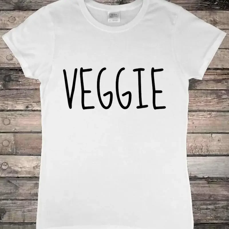 Veggie Slogan Vegetarian Vegan Ladies T-Shirt