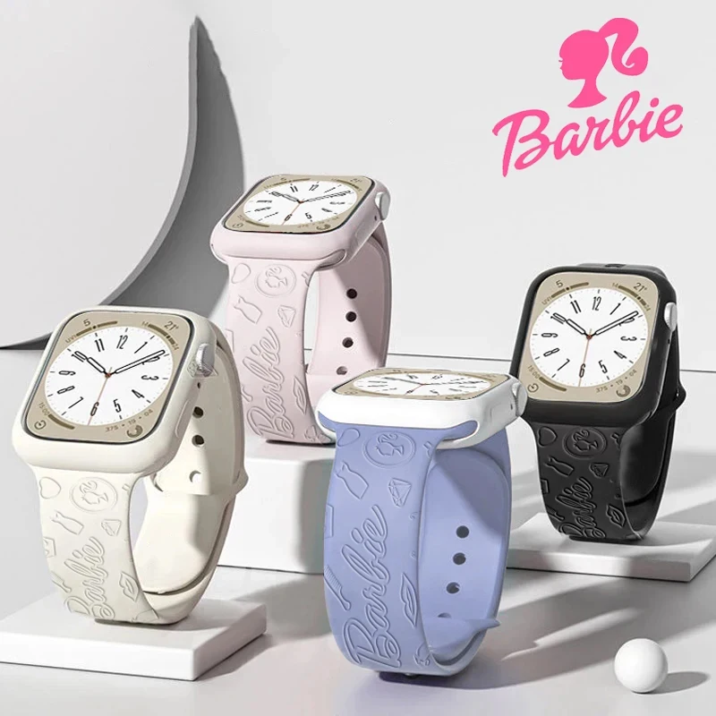 Barbie Strap for Apple WatchBand 42mm 41mm 38mm Women Silicone Strap for Sport Watch Bracelet bracelet iwatch 7 se 4 5 6 8 Ultra