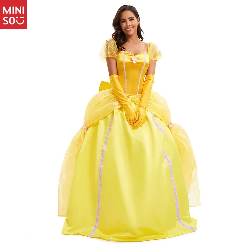 

Женский костюм Белль Miniso, платье принцессы «Красавица и чудовище» для косплея на Хэллоуин