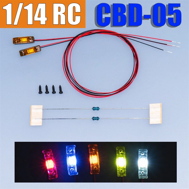 

Светодиодные габаритные фонари CBD-05 (2 шт.), 3В, для радиоуправляемых моделей грузовиков 1/14: SCANIA Tamiya 770S R620, VOLVO ACTROS AROCS. Запчасти для самостоятельной сборки.