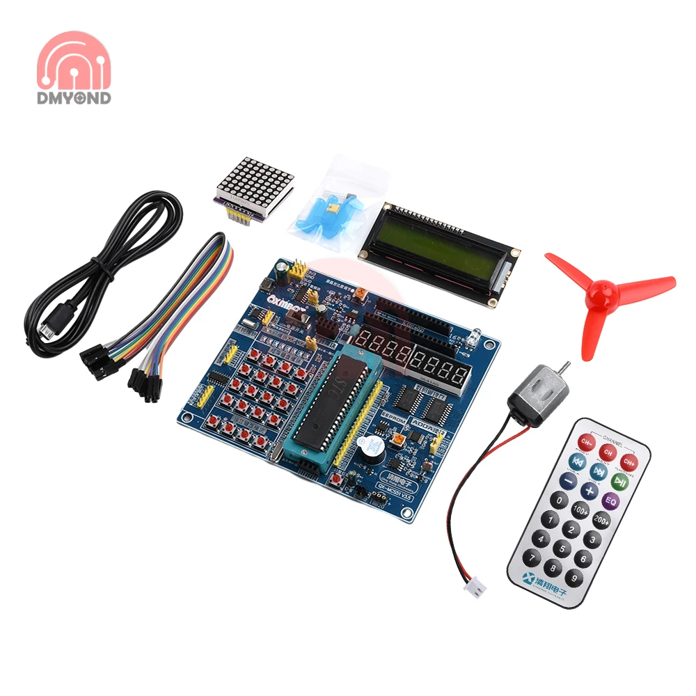 51 لوحة تطوير وحدة التحكم الدقيقة مع شريحة STC89C52 وشاشة LED وتنزيل تلقائي لمشاريع WIN10/XP والتعلم ومشاريع DIY