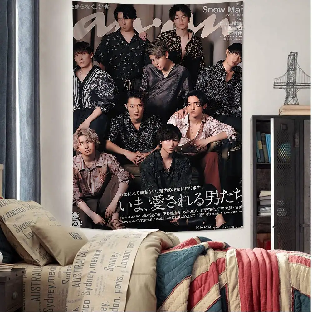 famous Pop Group S-Snow M-Man Japan Hanging Bohemian Tapestry Cheap Hippie Wall Hanging Bohemian Wall Tapestries Home Decor