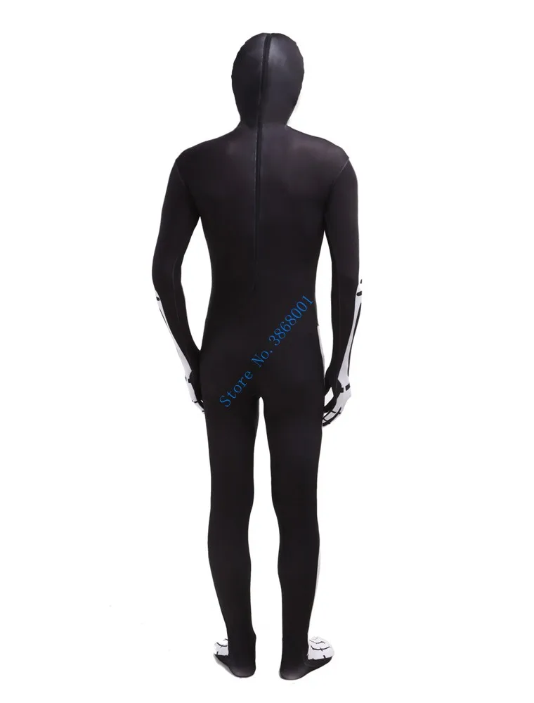 Halloween cosplay trajes de festa dia fantasma catsuit impressão lycar preto bodysuit horror crânio palco desempenho roupas traje