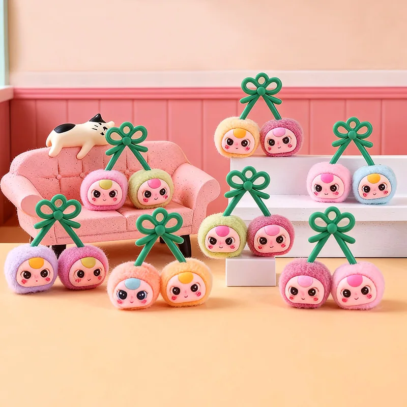 

New double cherry resin blind bag - DIY handmade cute creative jewelry accessory keychain pendant