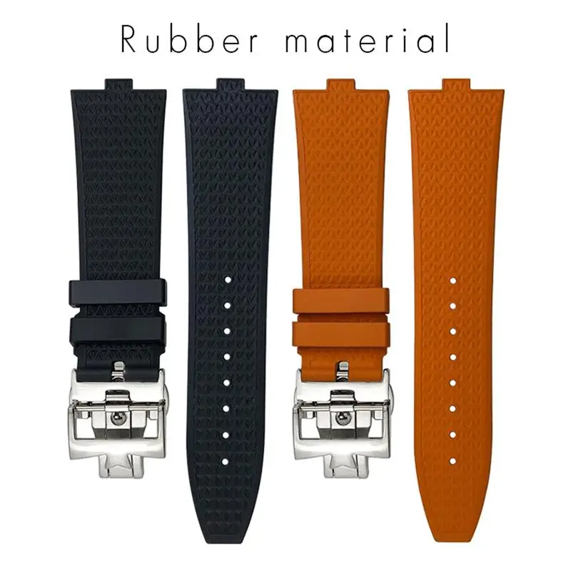 NFR Fluoro Rubber Watchbands Fit For Vacheron Constantin 5500V 4500V 7900 Black Blue Watch Men Waterproof Quick Release Strap