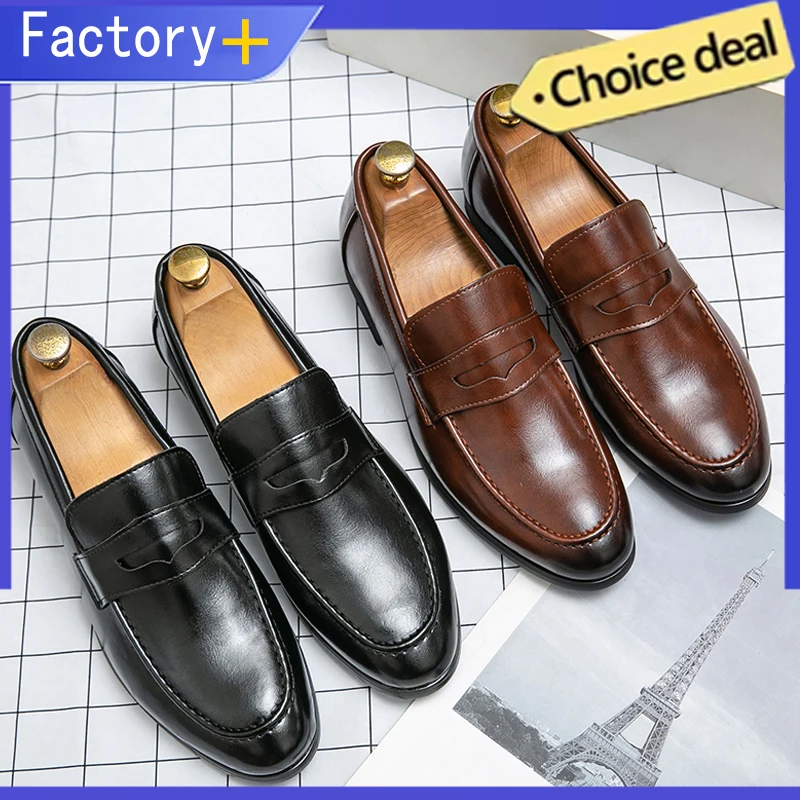 Zapatos de vestir para hombre, mocasines de cuero social, talla grande 48, zapatos de cuero casuales de negocios para hombre, zapatos clásicos de fiesta y oficina para hombre