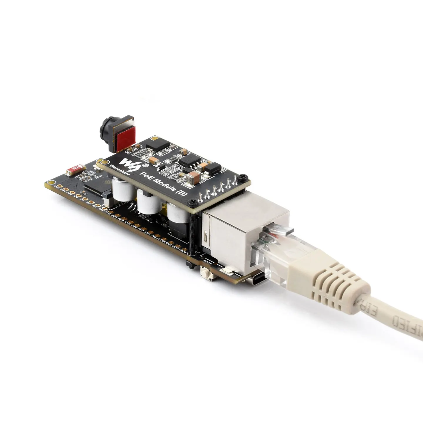 Waveshare ESP32-S3 Ethernet Development Board with PoE, OV5640 Camera, WiFi & Bluetooth Communication