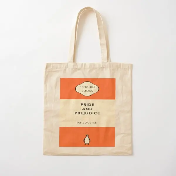 Pride And Prejudice Penguin Book Artwork  Canvas Bag Shoulder Bag Fashion Fabric Travel Handbag Tote Casual Foldable Ladies