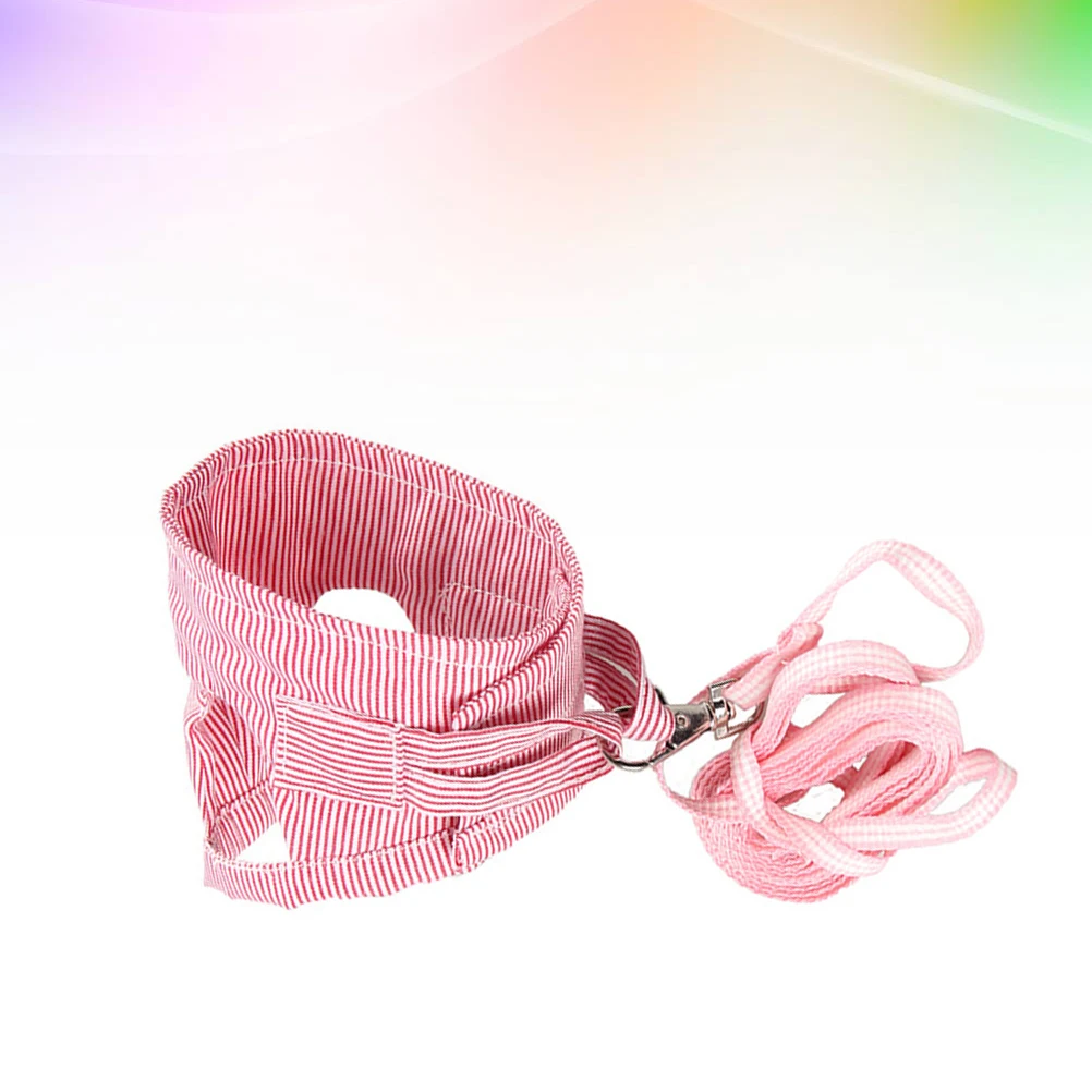

Pet Harness Traction Rope Small Animal Leash Ferret Guinea Hedgehog Chest Strap Lightweight Cotton Stripe Design Easy On Off