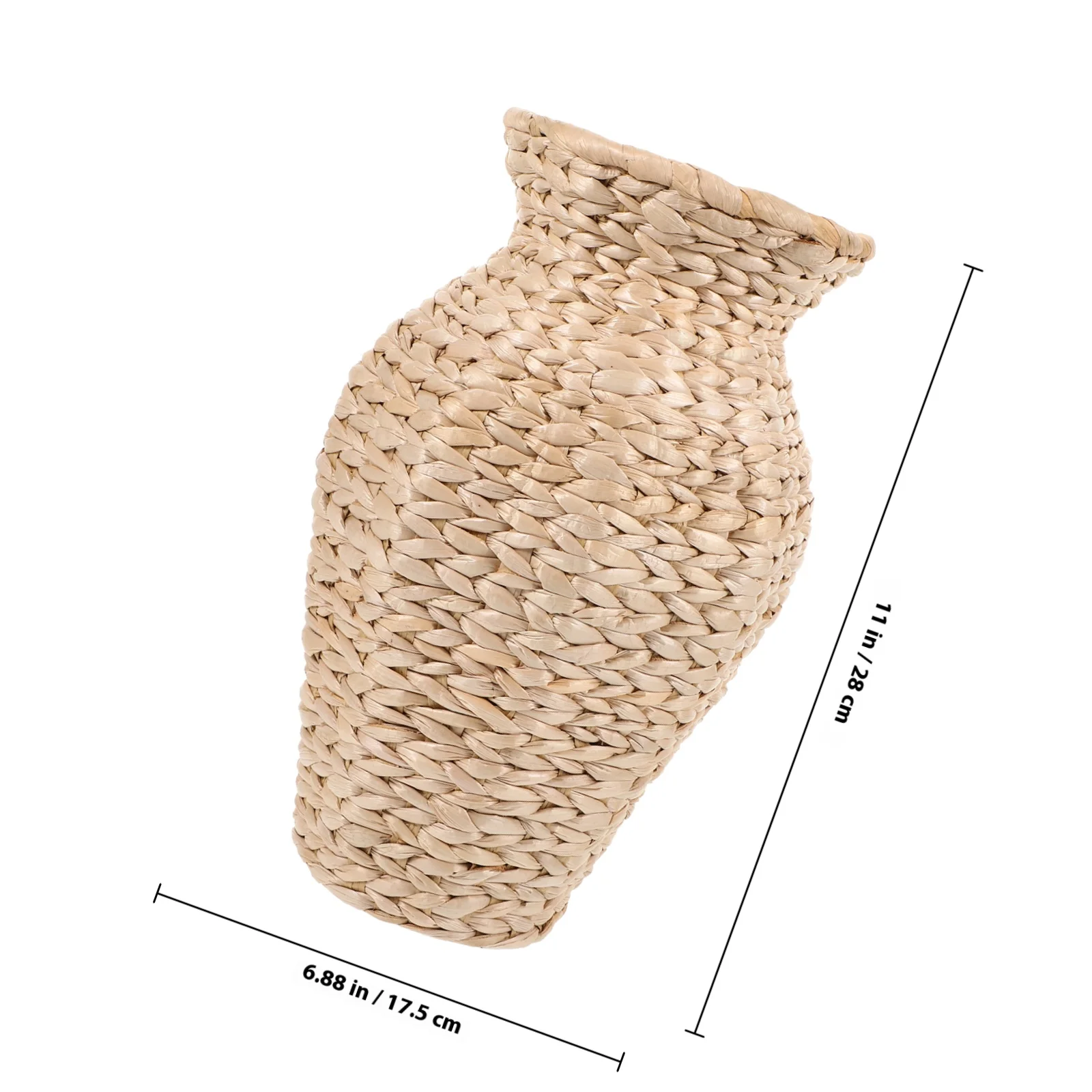 編まれた海草の花瓶、背の高い天然の藁の花瓶、ドライフラワー、造花用、家の装飾、オフィスの装飾、テーブルセンターピース