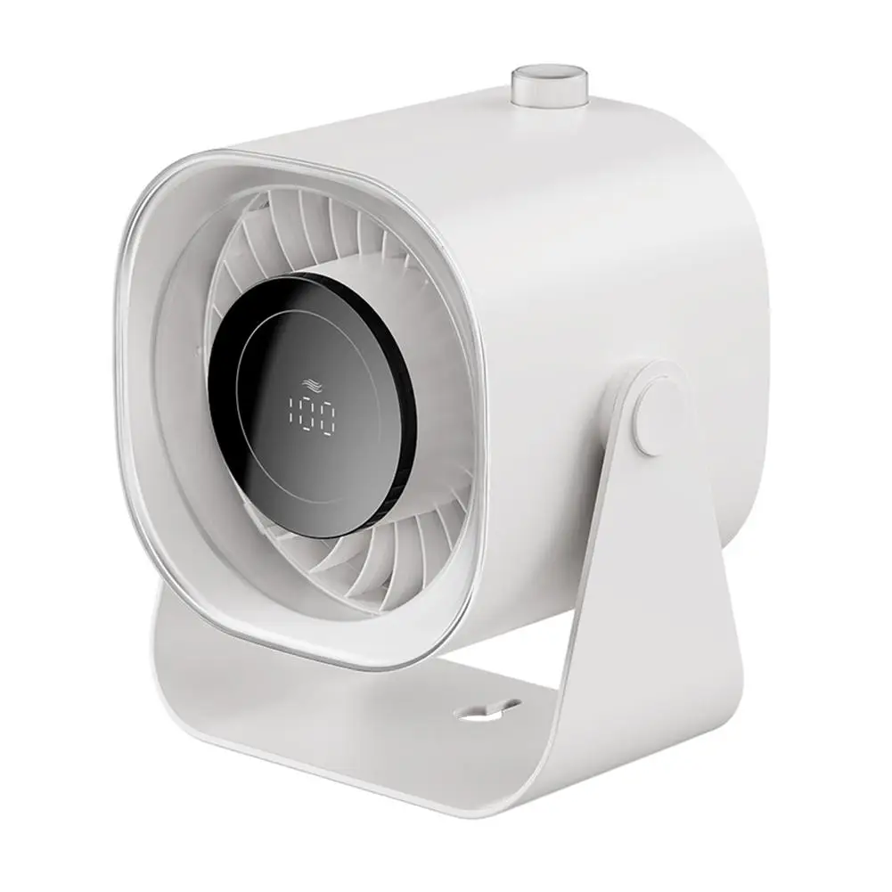 

Quiet Desktop Fan Featuring Intelligent LED Display Adjustable Settings Including a Unique 220 Degree Rotation Feature