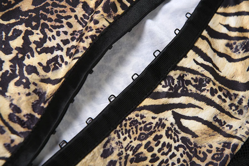 Leopard Print Sheer Mesh Spitze Patchwork Leibchen Mini Kleid Frauen Sexy Einreiher Spaghetti-trägern Schlank Party Clubwear