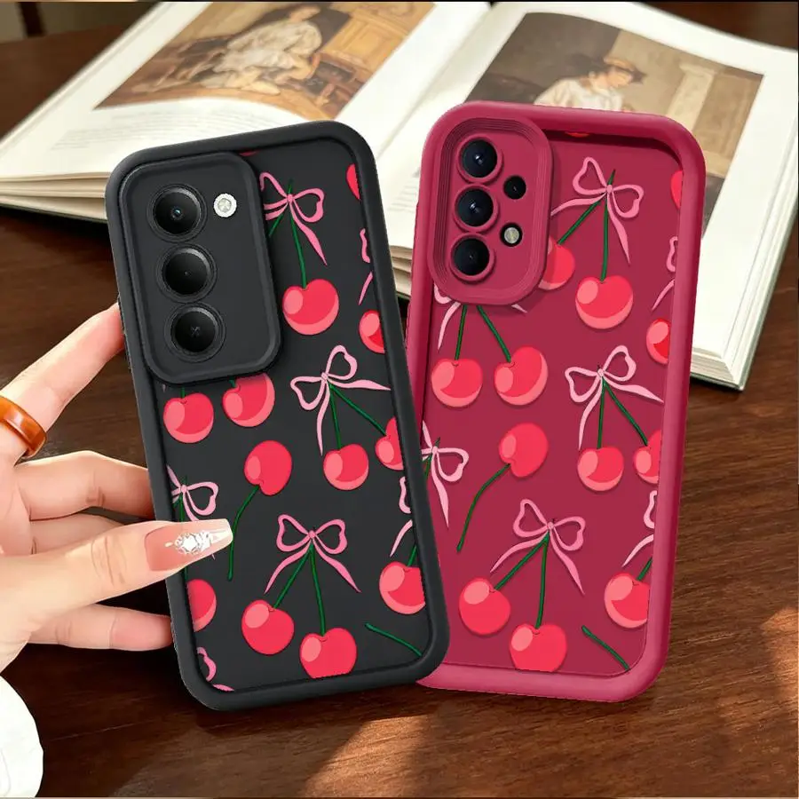 Case for Samsung Galaxy A12 A07 A15 A24 A13 A30 A11 A21s A16 A25 A14 A22 Phone Cover A50 A52 A05A73 A06 A36 A35 A17 Cherry Heart