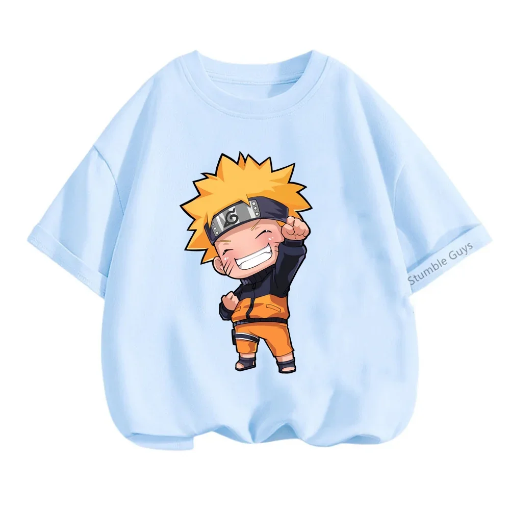 Street Wear Round Neck Short Sleeved T-shirt Funny Anime Boys and Girls Dress Casual Narutos Vortex Teen 3d Printed T-shirt