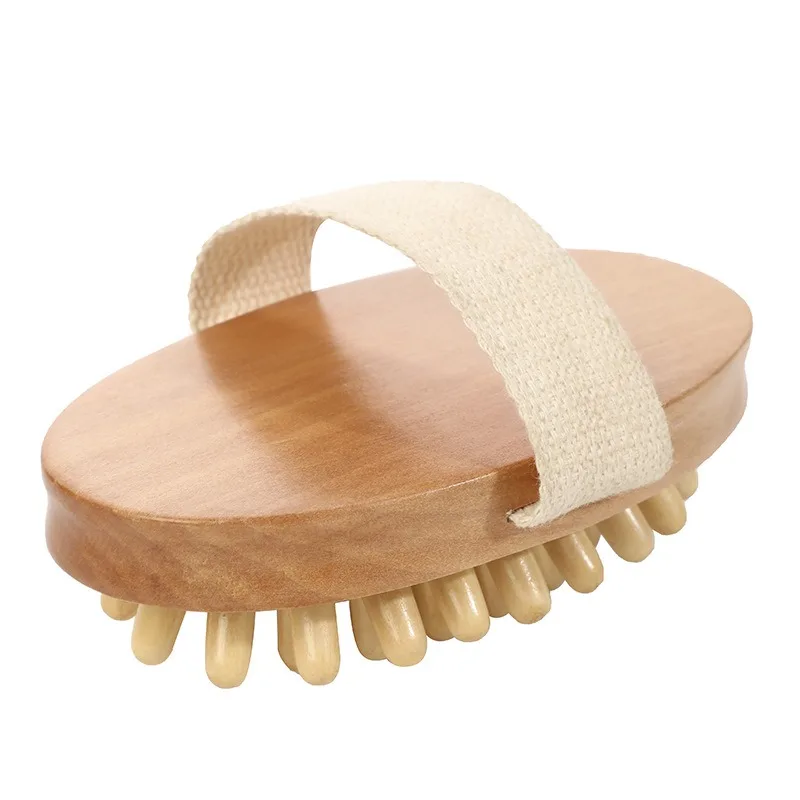 나무 바디 브러시, 에센셜 오일 비터, 헤무 핸드헬드 샤워 바디 브러시, 스파 스크러빙 마사지 브러시