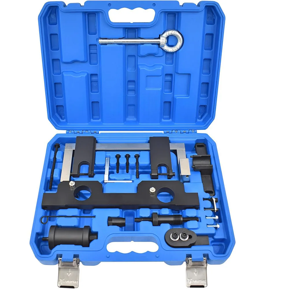 

Набор инструментов для регулировки ГРМ (17 предметов) для двигателей BMW N20 N26: фиксатор маховика, инструмент для балансирного вала, съемник топливных форсунок