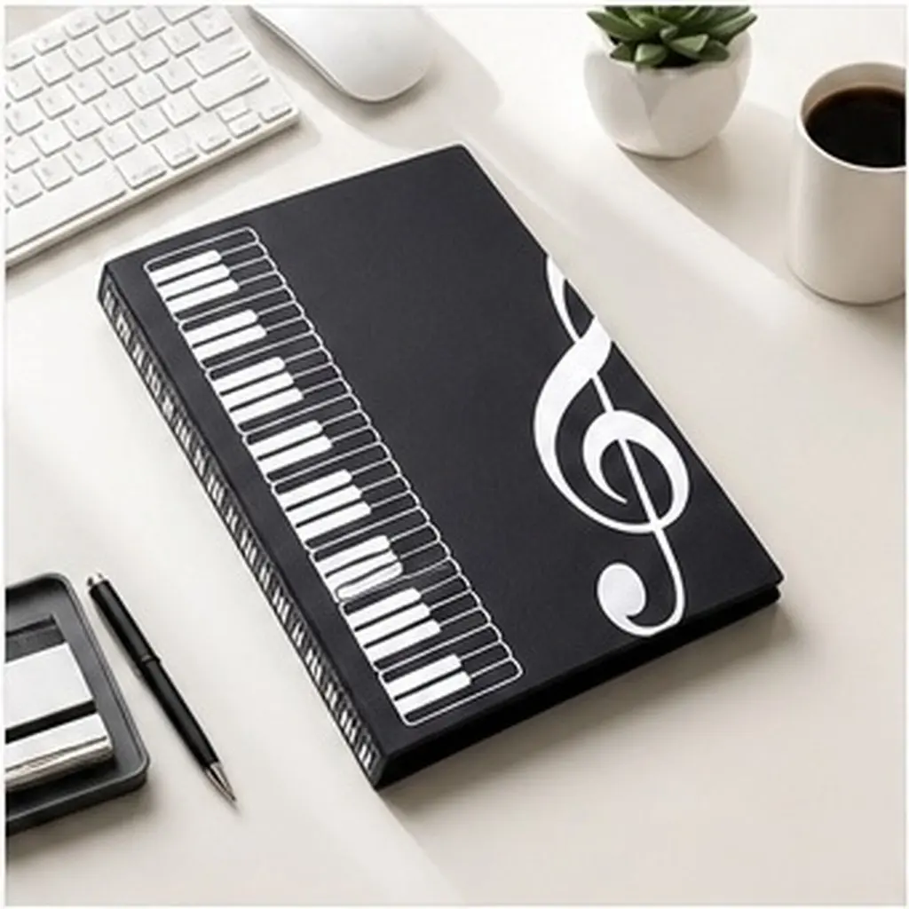2Pcs Stylish Music Folder for Piano Guitar Sheet Music Heavy Duty File Organizer Office School Supplies Portable Document Folder