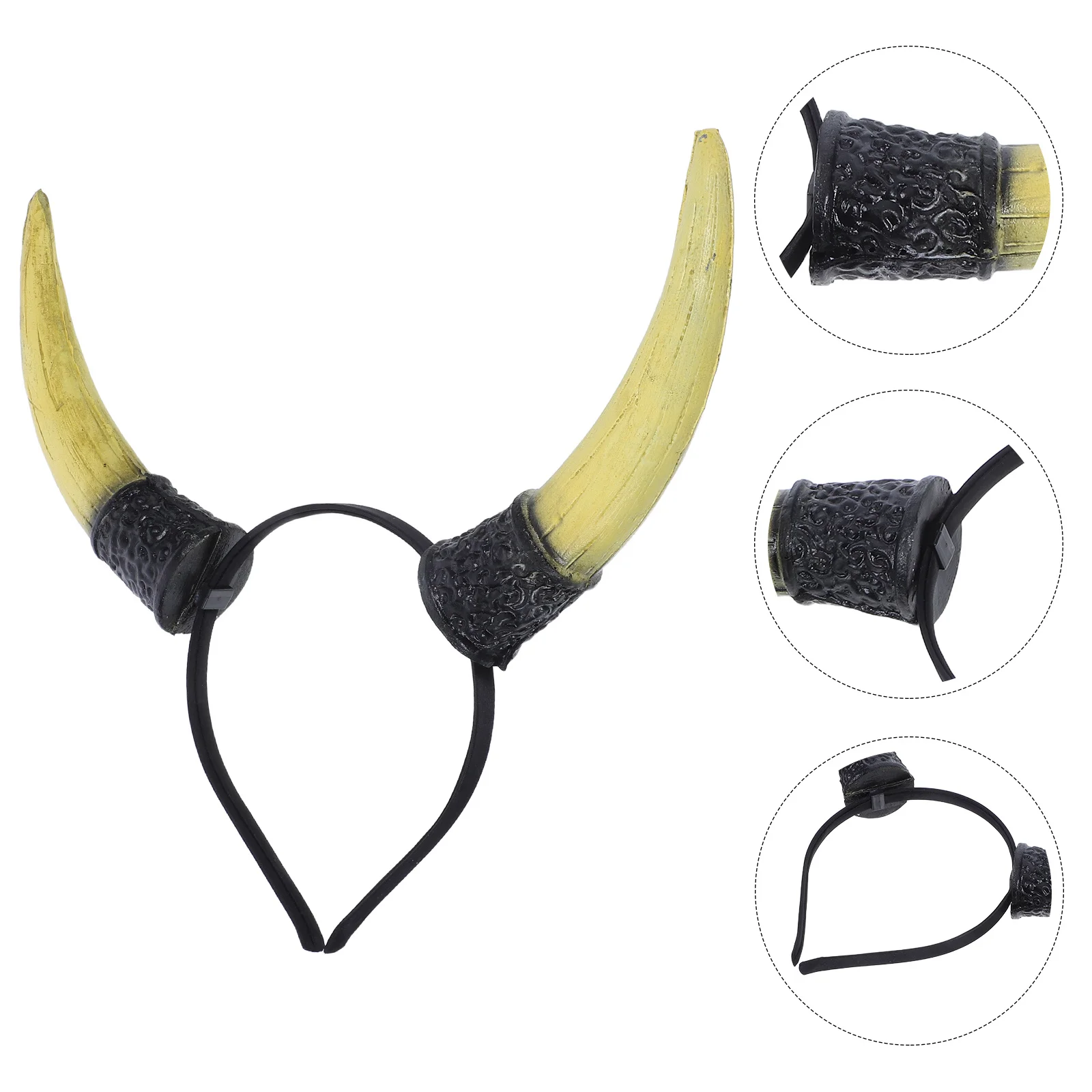 

Halloween Unique Horn Design Comfortable Durable Fit Party Masquerade Dress Up Event Cosplay Accessory Bull Horns Costume