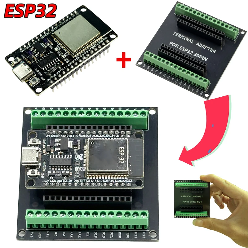 ESP32 Development Board Wireless WiFi Bluetooth Module Ultra-Low Power Dual Core ESP32S ESP32 32D 32U 30Pin Board Breakout Board