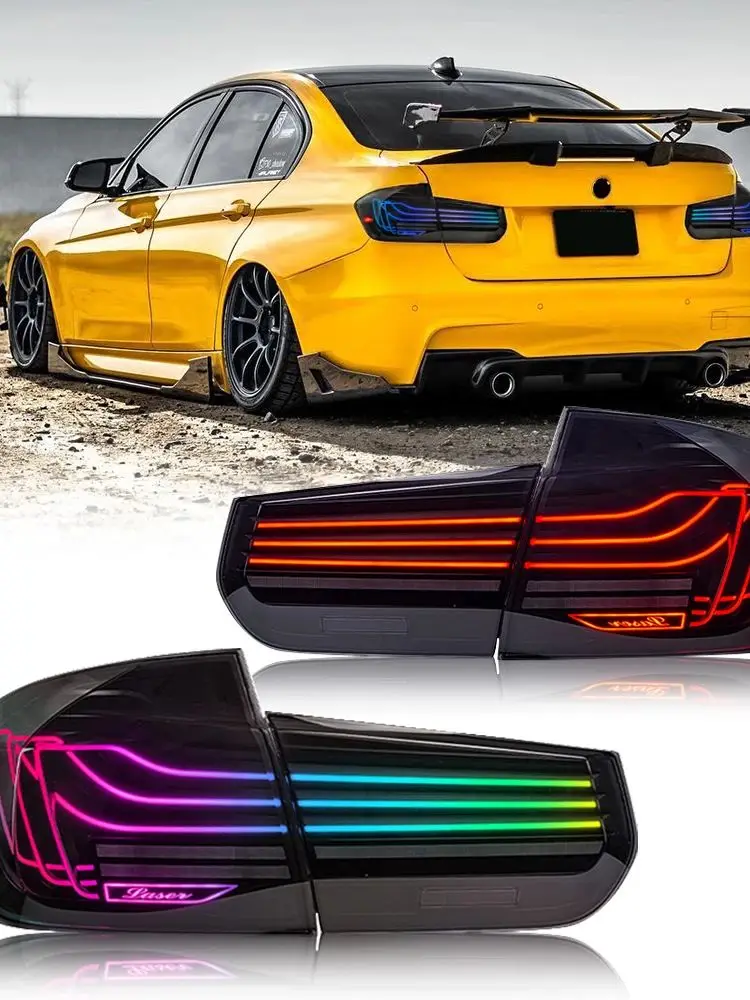 عالية الجودة 1 زوج الذيل مجموعة الإضاءة لسيارات BMW 3 سلسلة 2013 2014 2015 2016 2017 2018 RGB الفرامل الخلفية ضوء الذيل مصباح #1