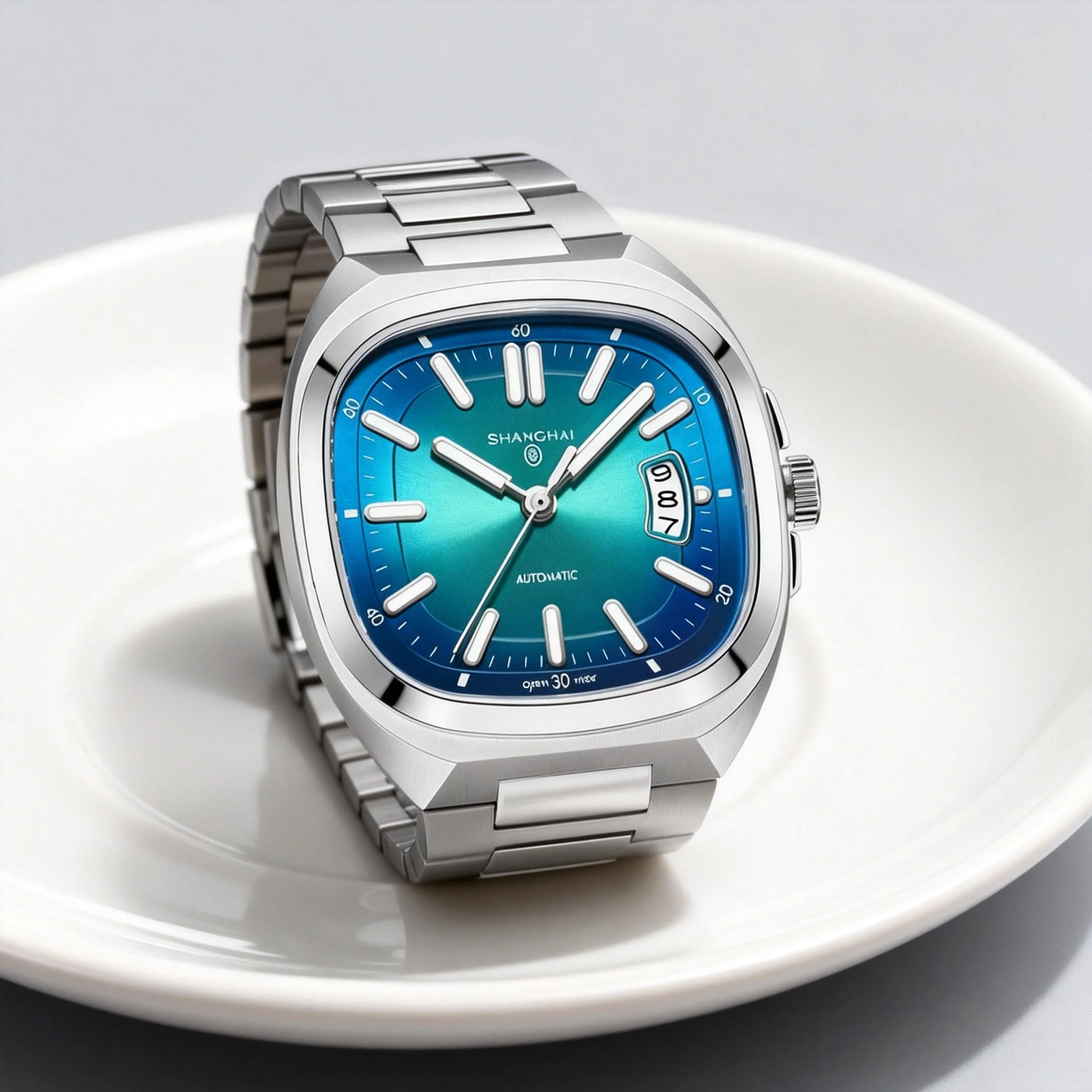 Men's Automatic Mechanical Square Watch - Luminous, 50m, Date Display