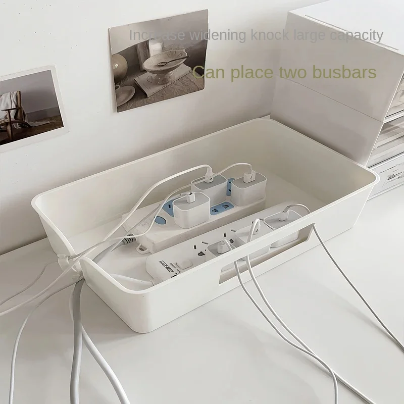 Nordic Plug Board Storage Box Cable Wire Organizer Case with Socket Wireless Router Desktop Plug Holder Shelf Management