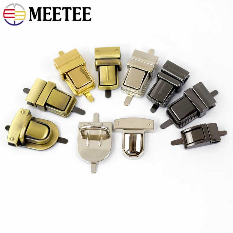 2Pcs Meetee 20/30/33mm Metal Locks Clasp Bag Closure Snap Buckles Handbag Purse Replacement Lock Luggage DIY Hardware Accessory