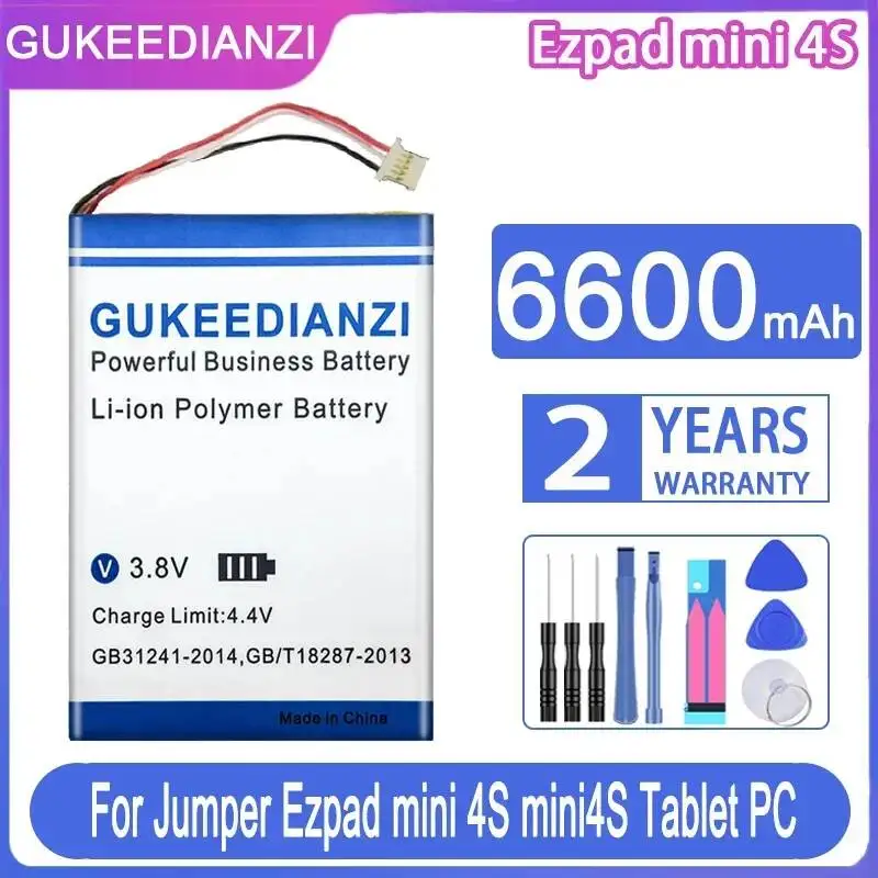 For Jumper Ezpad Mini 4S Laptop 5-Wire Plug 6600mAh Safe Tablet Battery