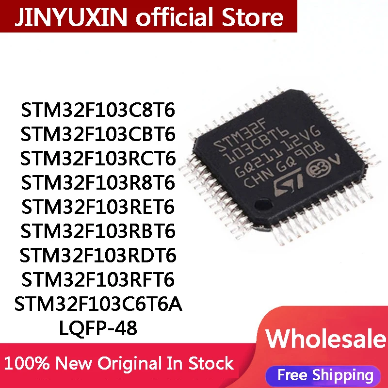 5Pcs STM32F103 STM32F103C4T6A STM32F103C6T6A STM32F103C8T6 STM32F103CBT6 STM32F103CBT7 STM32F103C4T6 STM32F103C6T6 STM32F103