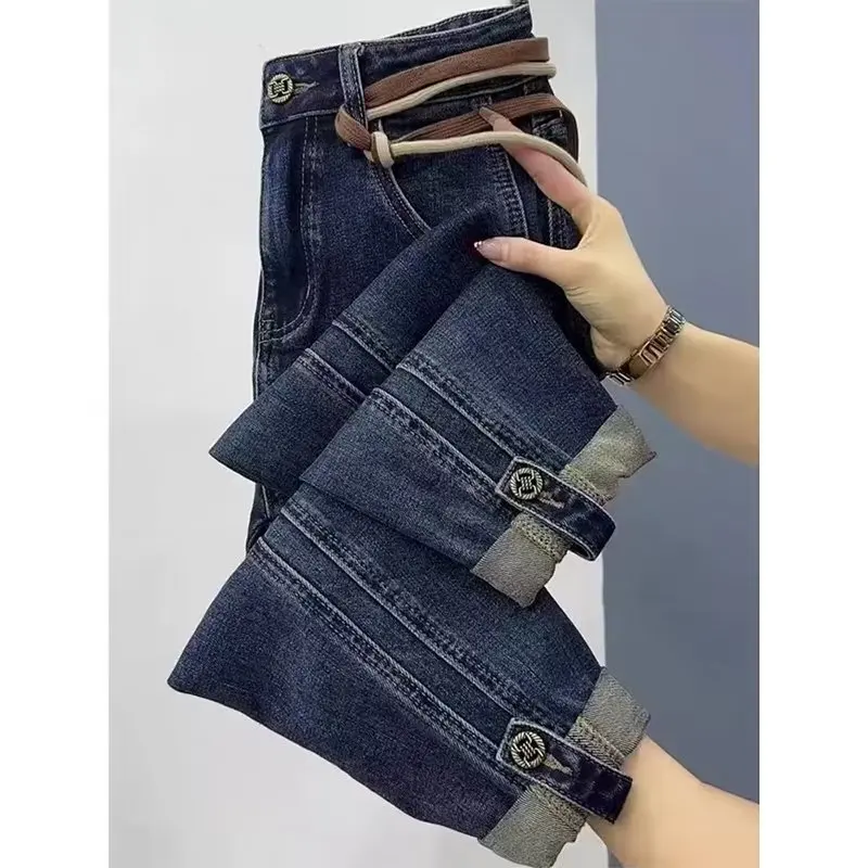 Women High Waist Harem Jeans Spring Autumn New Plus Size Pear Shape Slimming Carrot Pants Baddie Trendy Tapered Denim Trousers