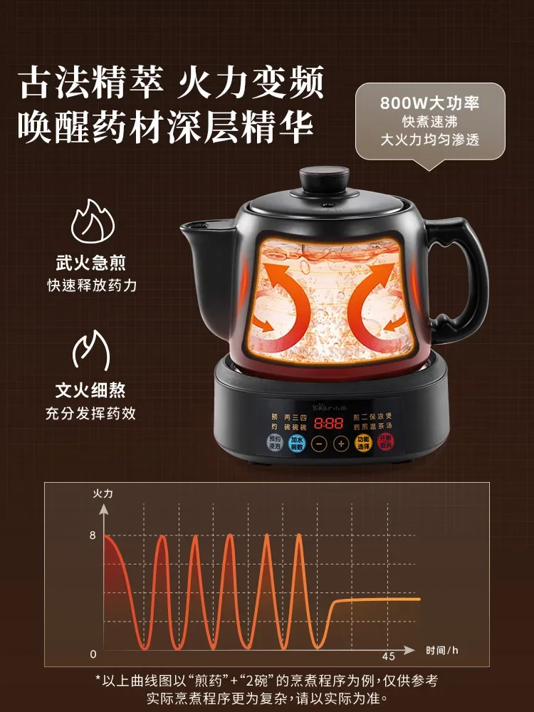 Chinese medicine electric frying kettle casserole fully automatic frying household multifunctional ceramic medicine jar