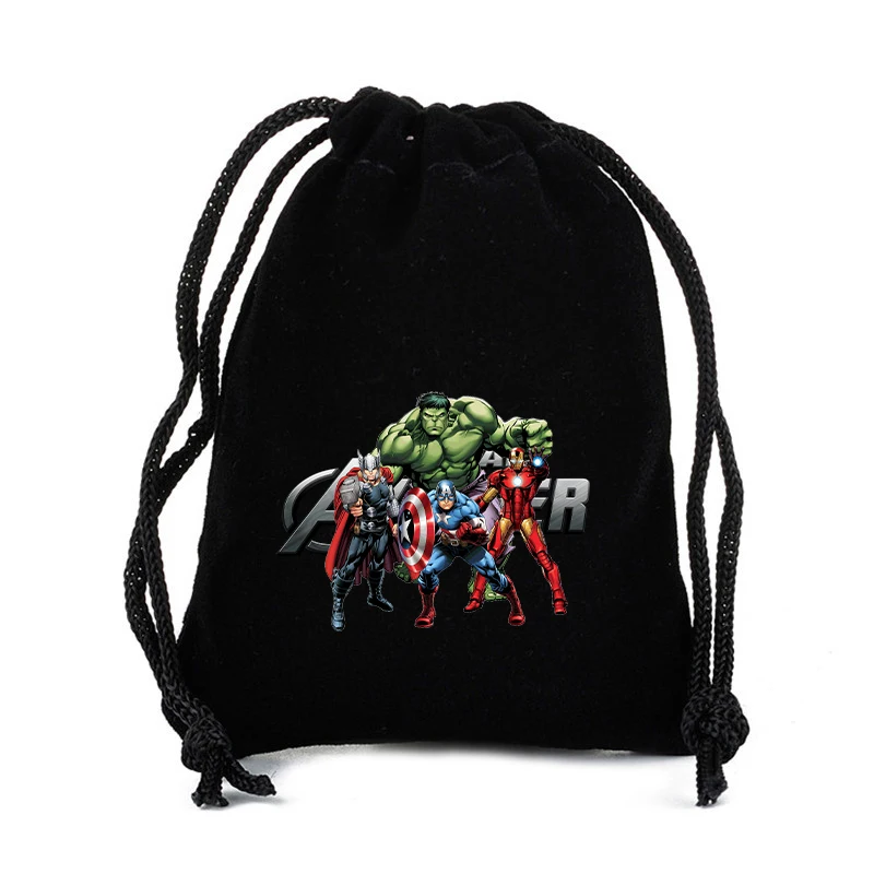 Disney Marvel Heroes Avengers Drawstring Bag Movie Cartoon Print Sport Kid Child\'s Student Portable Party Hand Pocket Gift Pouch