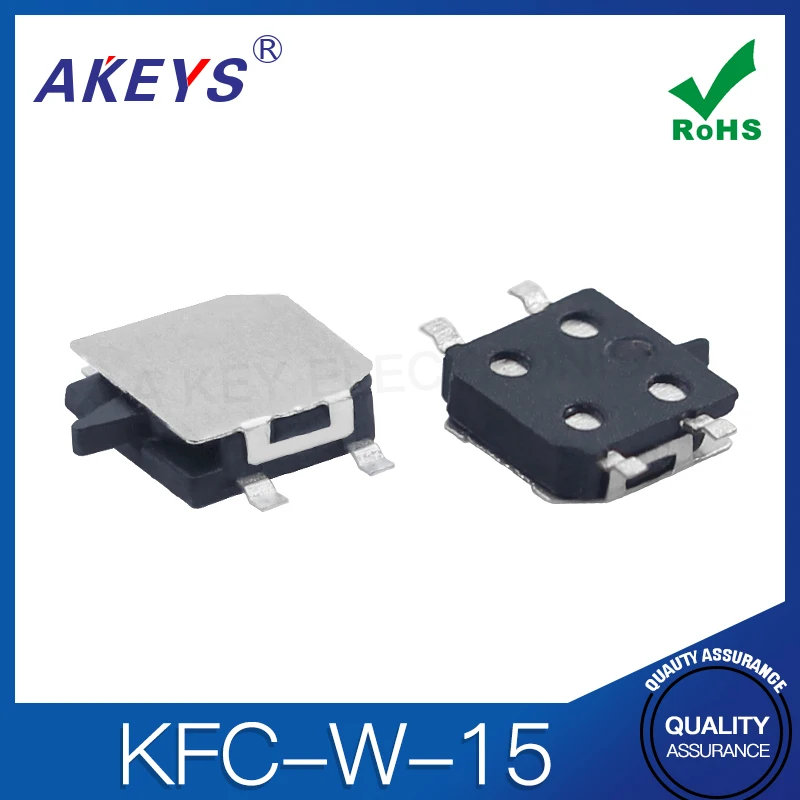 10pcs KFC-W-15 Inching Limit Switch Game Switch Reset Micro Detection Button Four Foot Patch Pillarless SMT