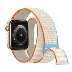 Nylon Loop For Apple Watch Band 44mm 45mm 49mm 40mm 41mm 42mm 38mm Double tour Bracelet iWatch Series 7 8 3 4 5 6 Se Ultra strap