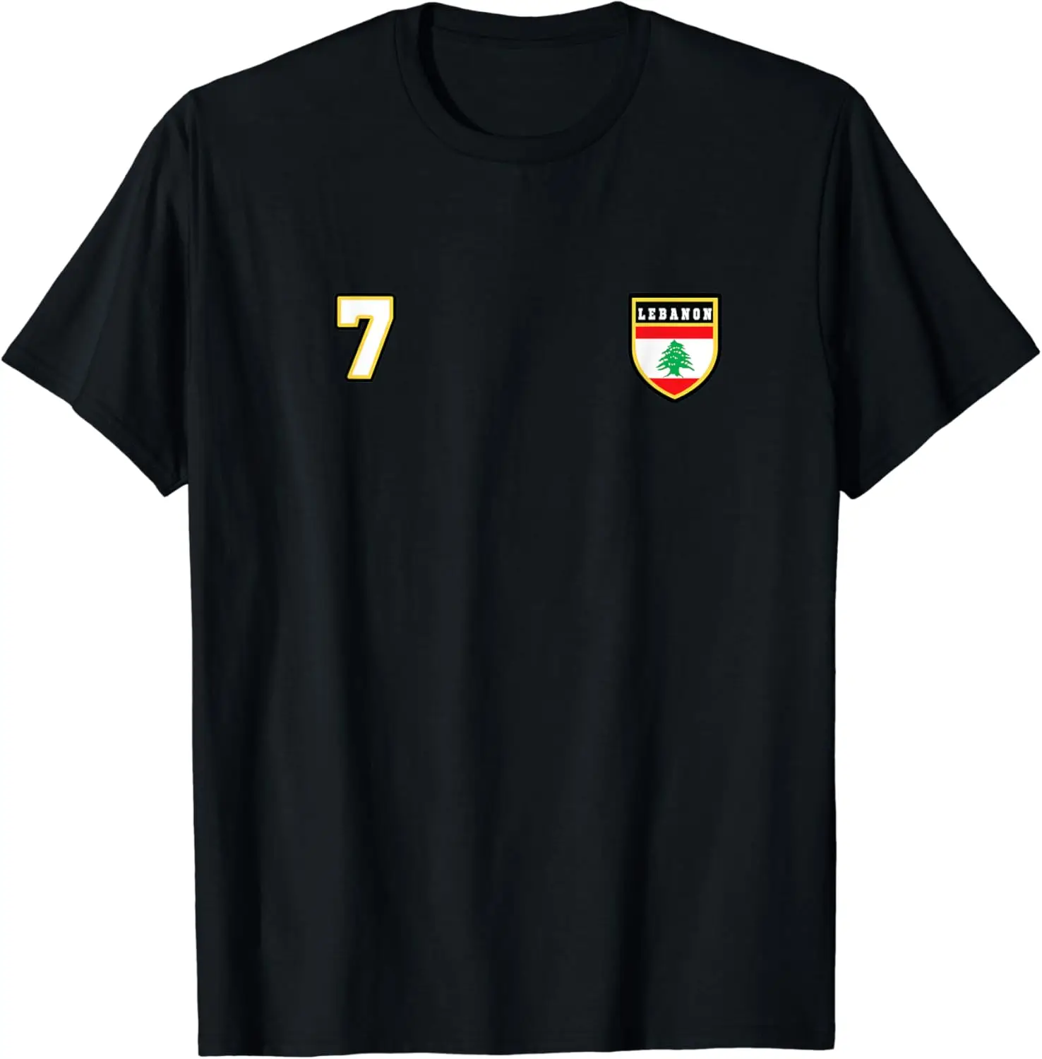 Lebanon Number 7 Soccer Flag Football # seven Lebanese T-Shirt