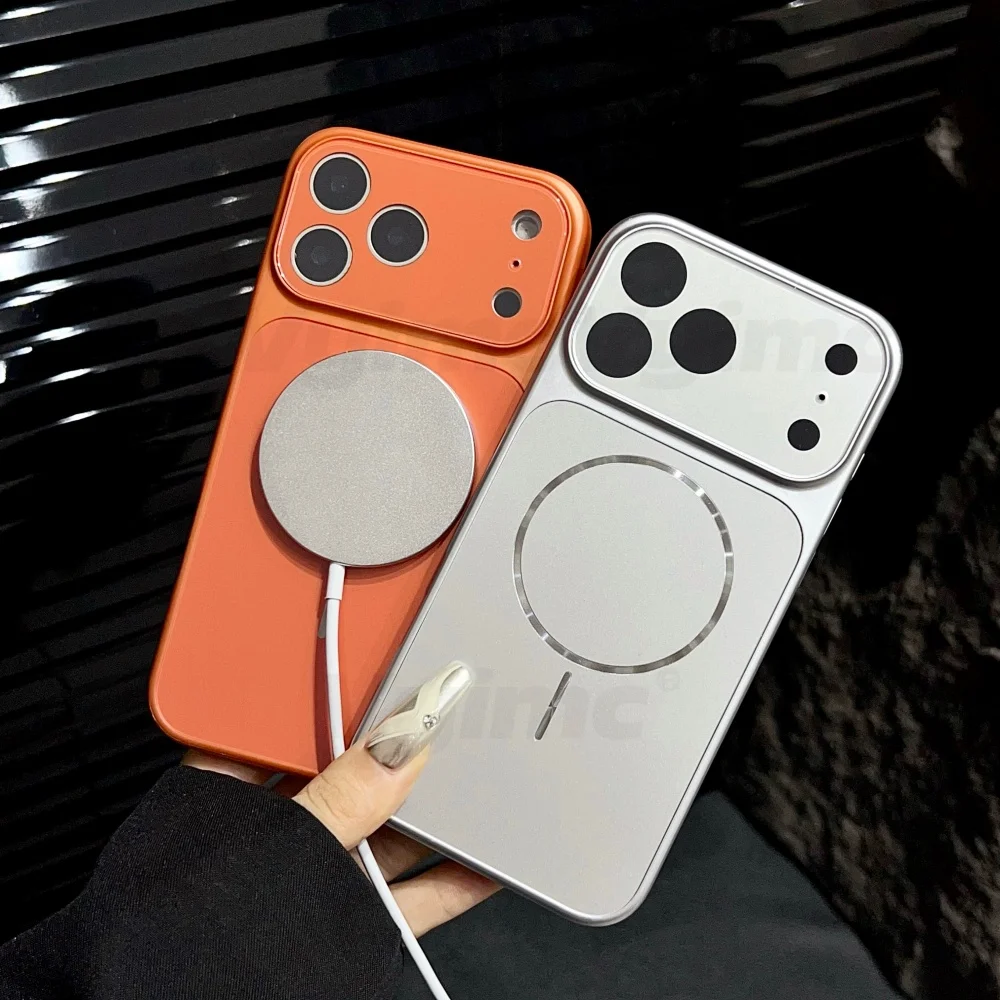 حافظة زجاجية فاخرة للأعمال نافذة كبيرة لهاتف Magsafe Armor لهاتف iPhone 17 16 15 14 13 Pro Max Dazzle حلقة مغناطيسية مضادة للسقوط