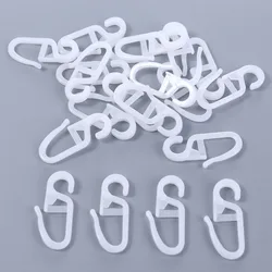 Crochets de rideau en plastique blanc, anneau de fenêtre, cintre, voiture, maison, bureau, 20 pièces