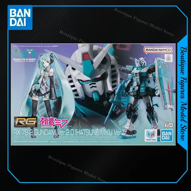 

Bandai Original Genuine RG RX-78-2 GUNDAM Ver. 2.0 HATSUNE MIKU VER. Anime Action Figure Assembly Collection Model Gift Toys