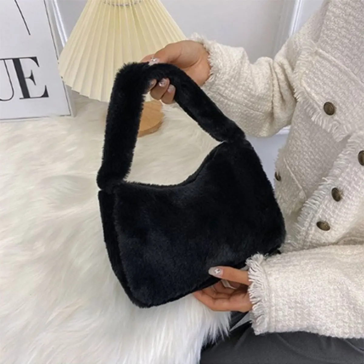 

Маленькая милая женская сумка на плечо под мышками, модная сумка на плечо с ручной купюрой Foreign Spice, плюшевая сумка Instagram с леопардовым принтом, упаковка