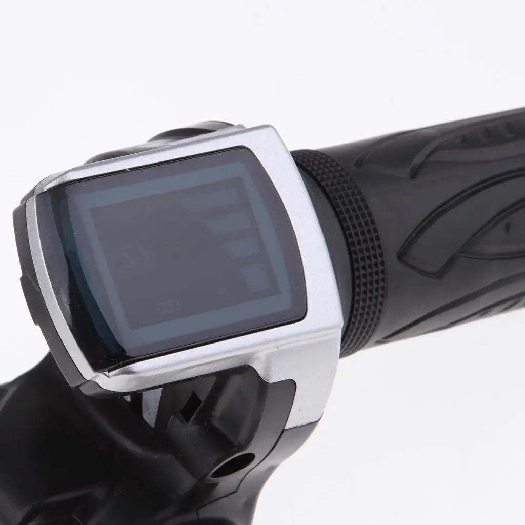 Throttle Grip Handlebar Digital Monitor Twist Accelerator Rubber 22mm for E-bike Motorcycle Scooter Battery Security