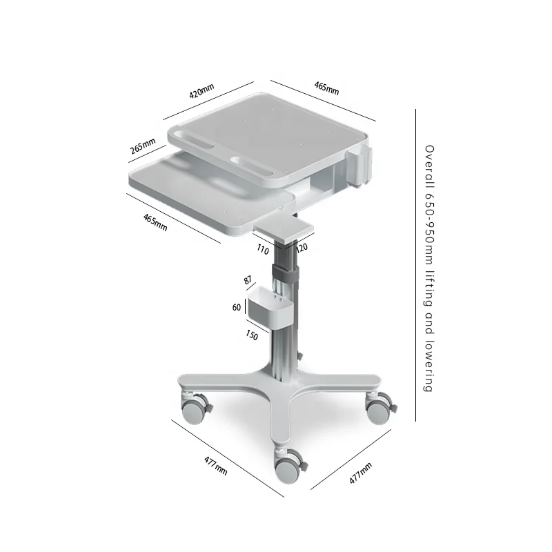 

Hot Sell Hospital Mobile Medical Computer Cart Carriage With Cabinet And Wheels For Hospital Clinic