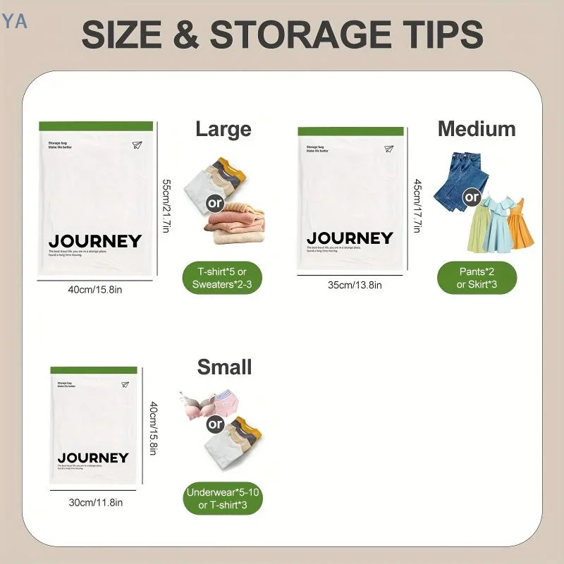 【SA】【AN】2Pcs Vacuum Storage Bags, Hand-Rolled Travel Vacuum Storage Bags For Towels, Socks, Clothes, More , No Pump Needed