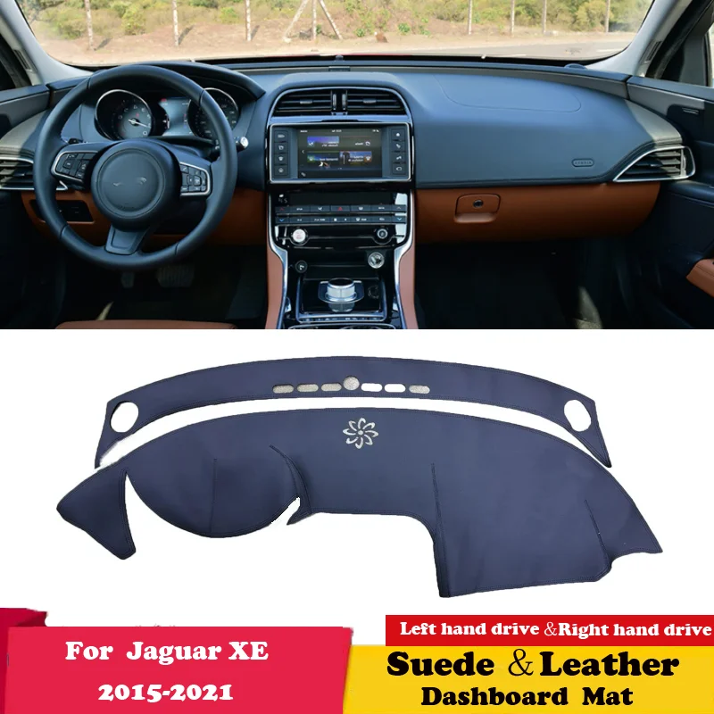 For Jaguar XF X250 2009 2010 2011 2012 2013 2014 2015 Suede Leather Dashmat Dashboard Cover Pad Dash Mat Carpet Car Accessories