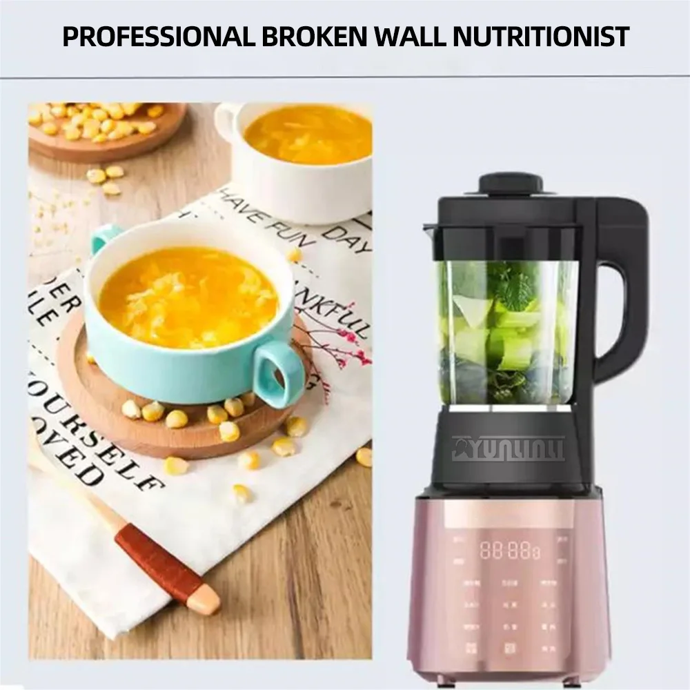 Máquina de leite de soja inteligente sem filtro multifuncional doméstico, misturador de alta velocidade, espremedor elétrico, liquidificador, espremedor