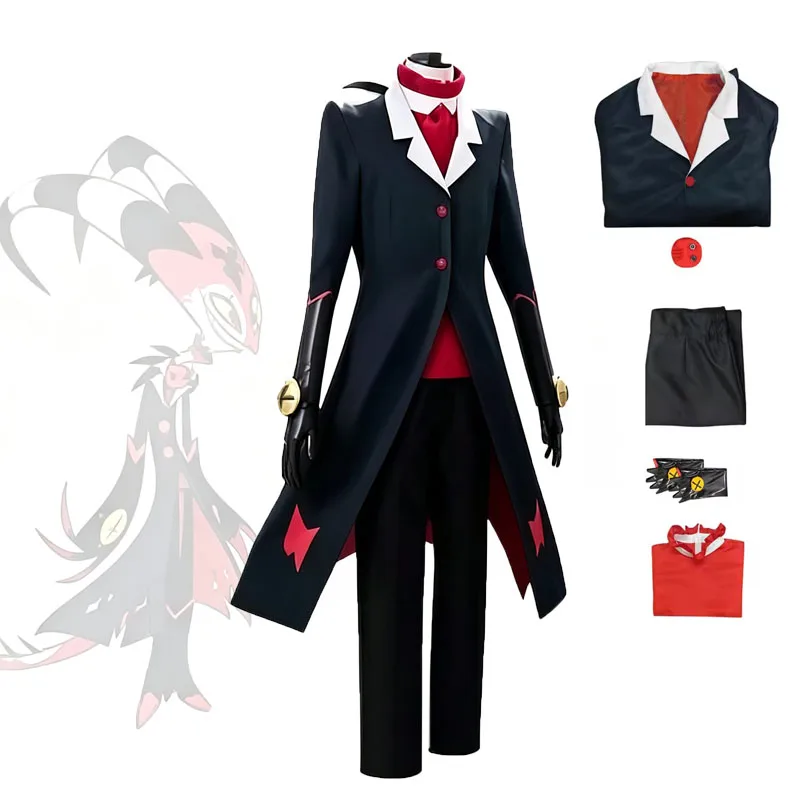 Anime Boss Blitzo Cosplay Kostüm Party Uniform Anzug mit Halloween-Outfits Blitzo Komplettset für Anime Frauen Männer Comic Cosplay