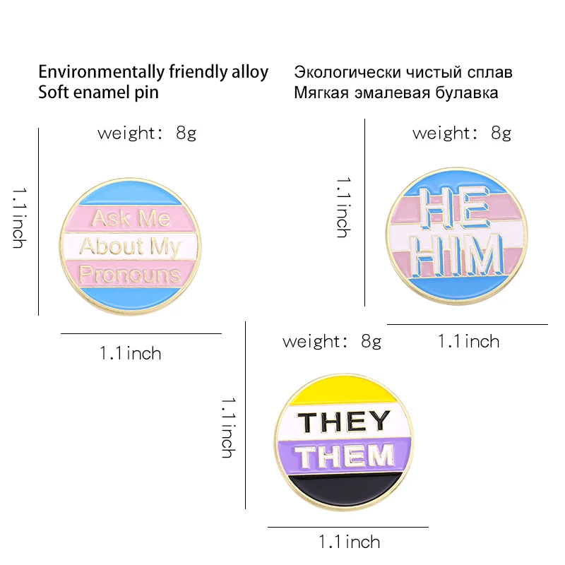 Chiedi informazioni sui miei pronomi spille smaltate lui lui loro spille distintivi con risvolto LGBT gioielli all\'ingrosso regalo per gli amanti