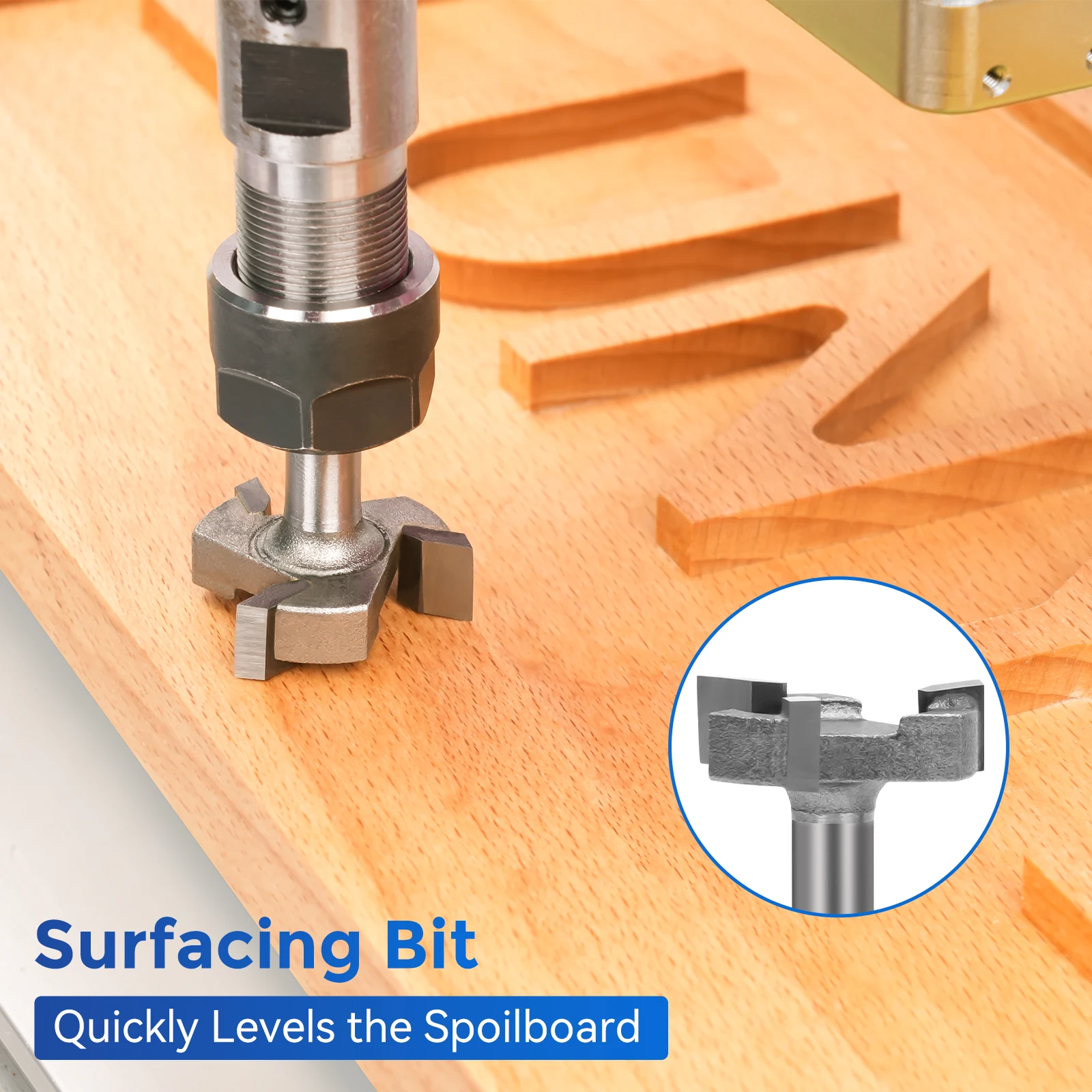 1/4" Shank CNC Router Bit Essential Kit Includes high Precision 1/4" ER11 High Precision Collet, V-bit, End Mills, Chamfering Bi