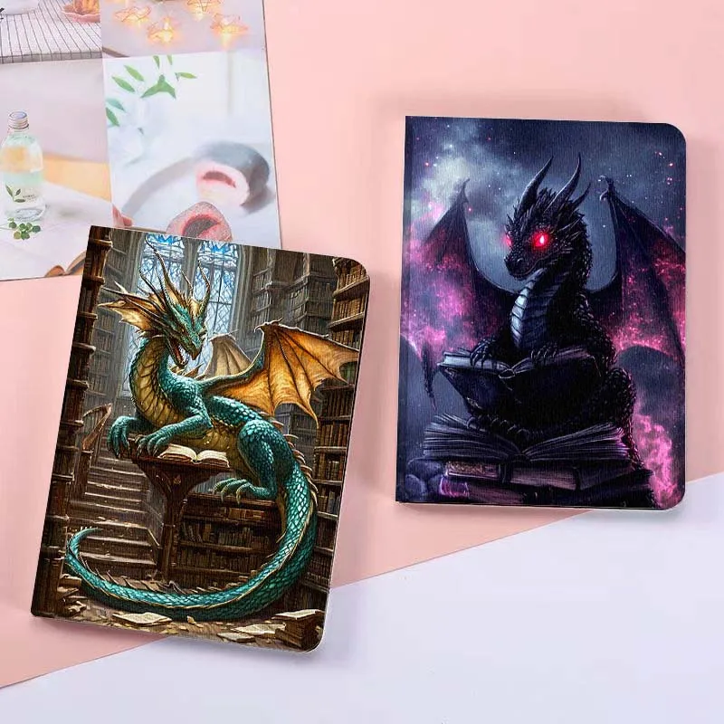 

Cartoon Dragon Library Book Tablet Case For Huawei MatePad Pro Air 12 X Honor Pad 8 V8 9 13 GT GT2 3 12.6 13.3 Inch