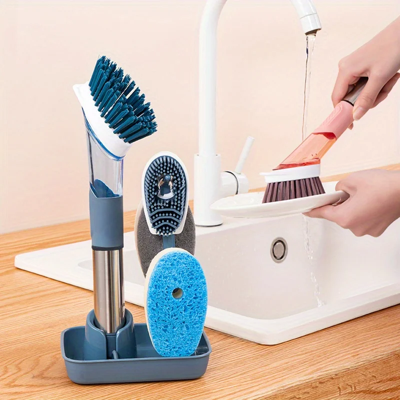 1PC set household pot brush tool for kitchen cleaning, long handle pot washing brush, lazy cleaner, descaling oil stains,